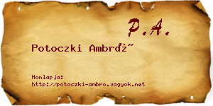 Potoczki Ambró névjegykártya